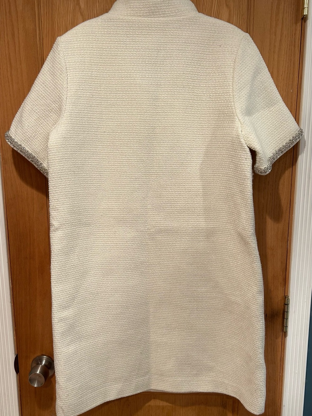 Pomander Place\ Tuckernuck Pearl White Tweed Embellished Ophelia Dress - Picture 8 of 10